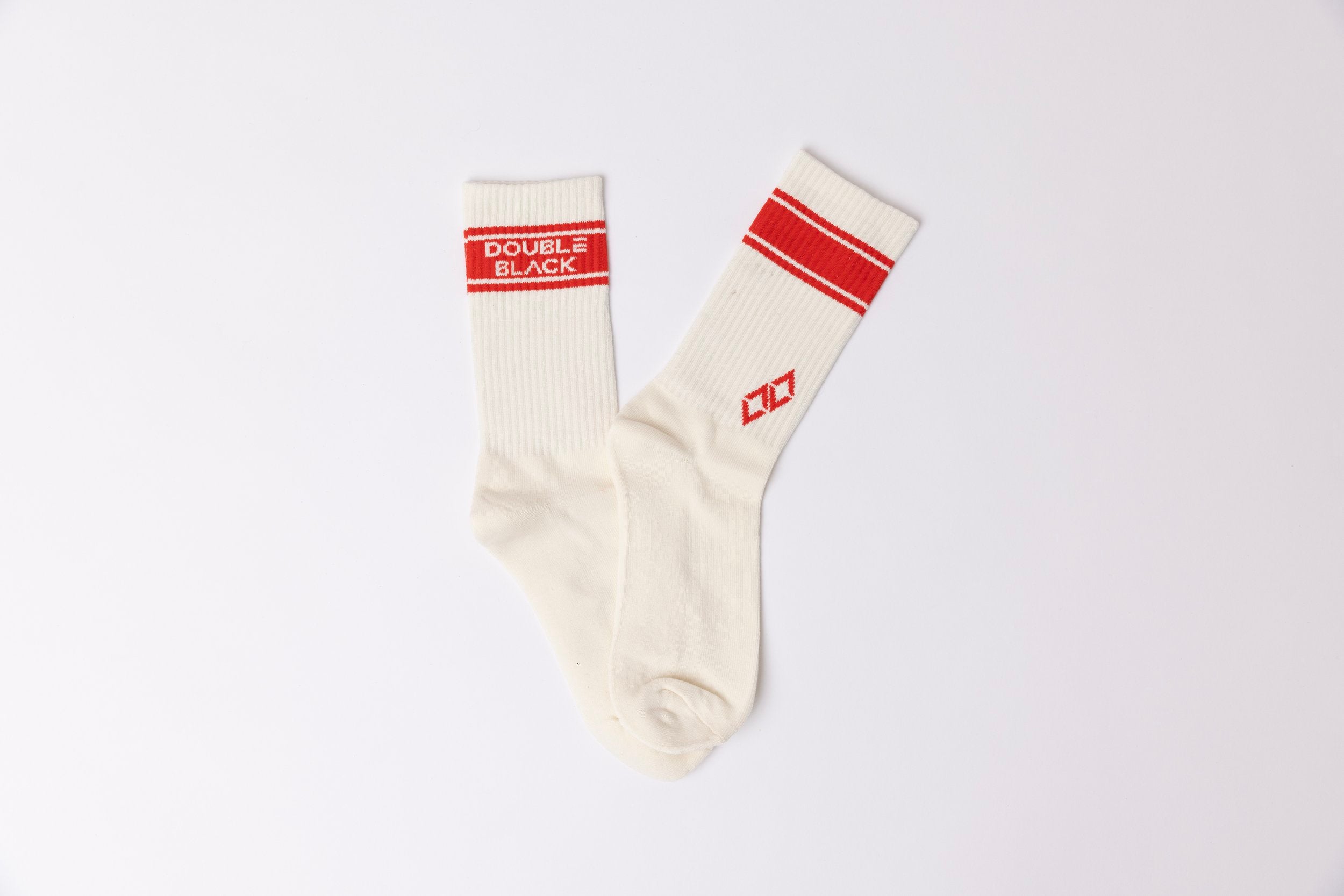 Double Black Performance Crew Socks in Cherry