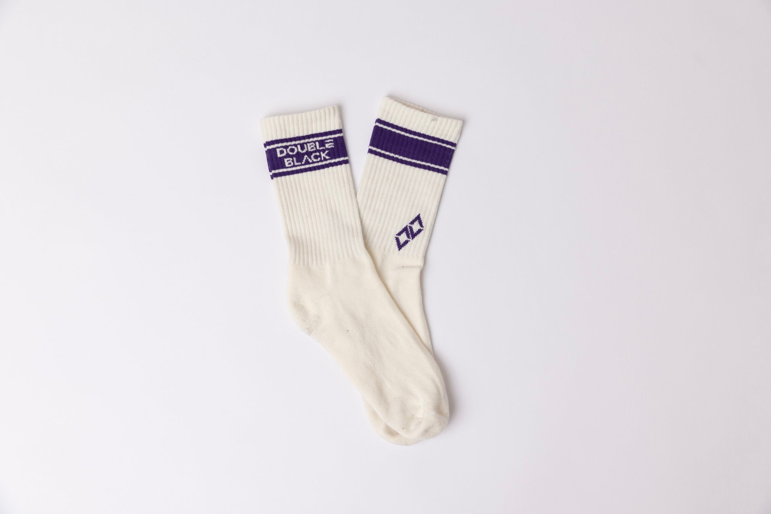Double Black Performance Crew Socks in Purple