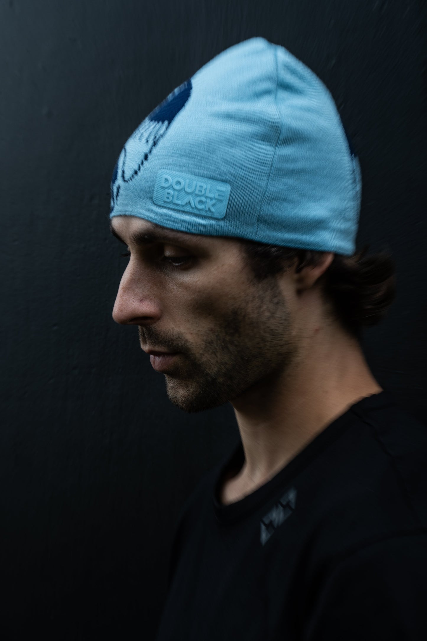 Blue Jacquard Snowboarding Beanie