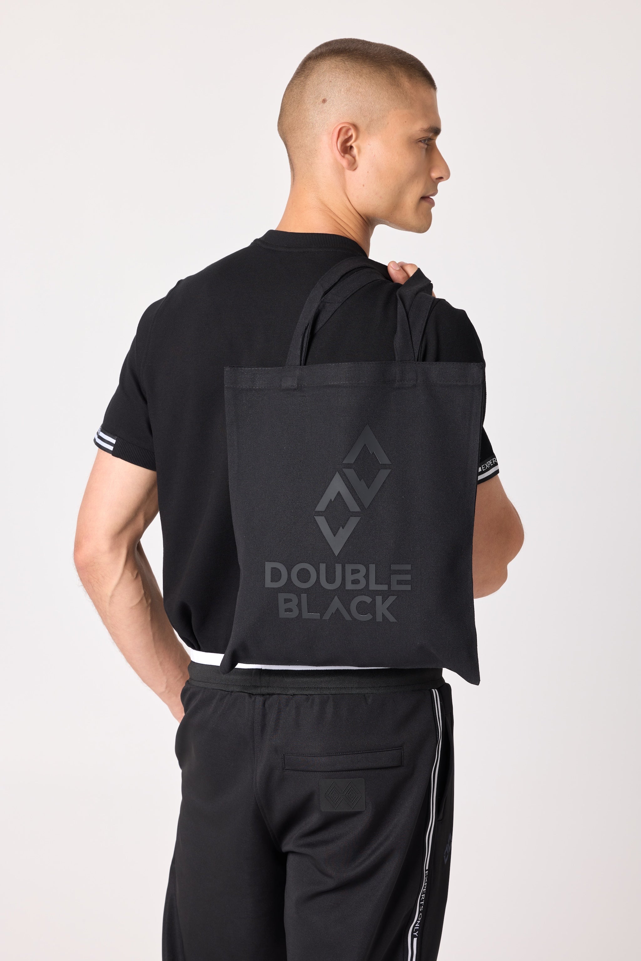 Double Black Canvas Tote Bag