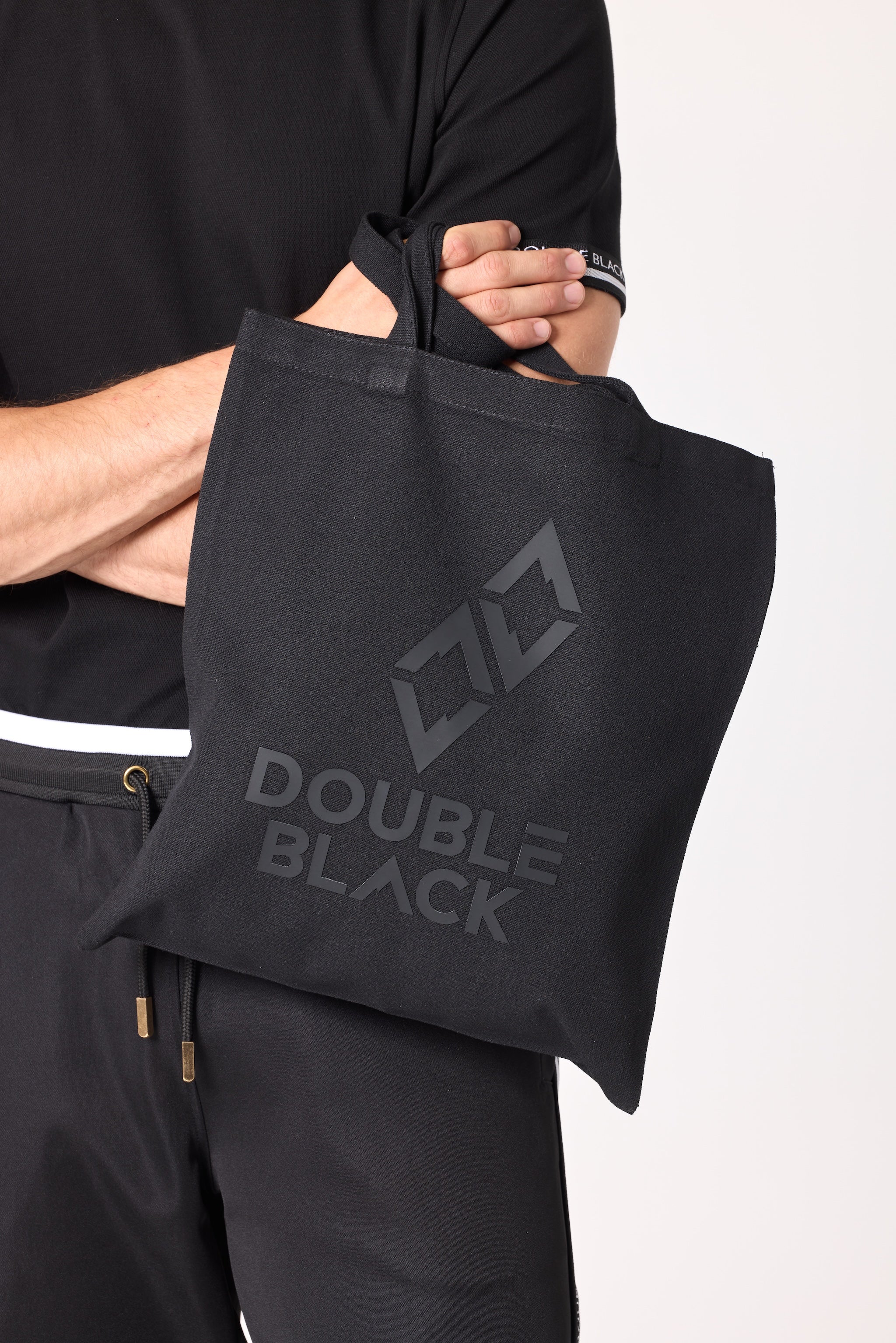 Double Black Canvas Tote Bag