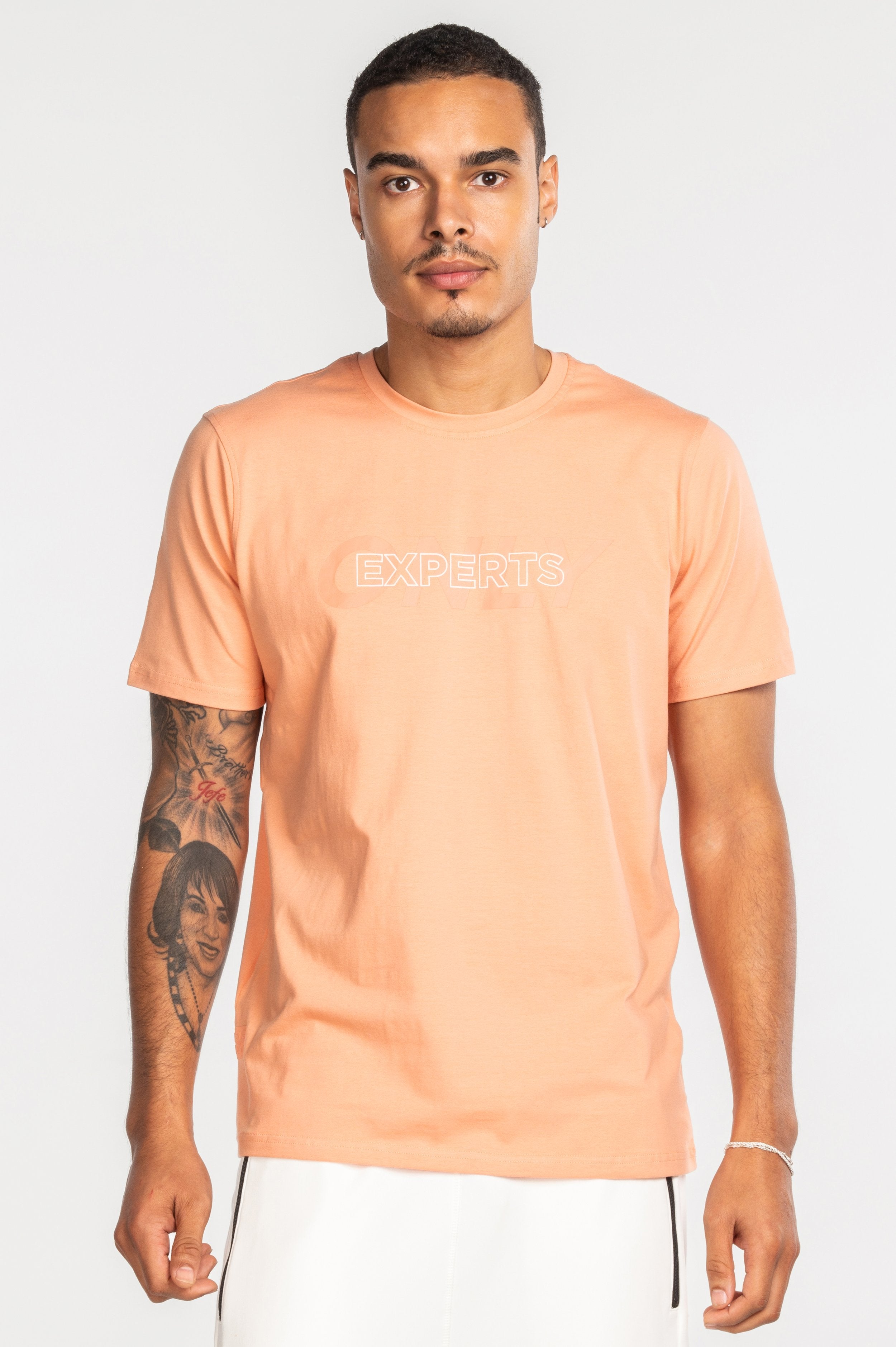 Double Black Experts Only Shirt in salmon