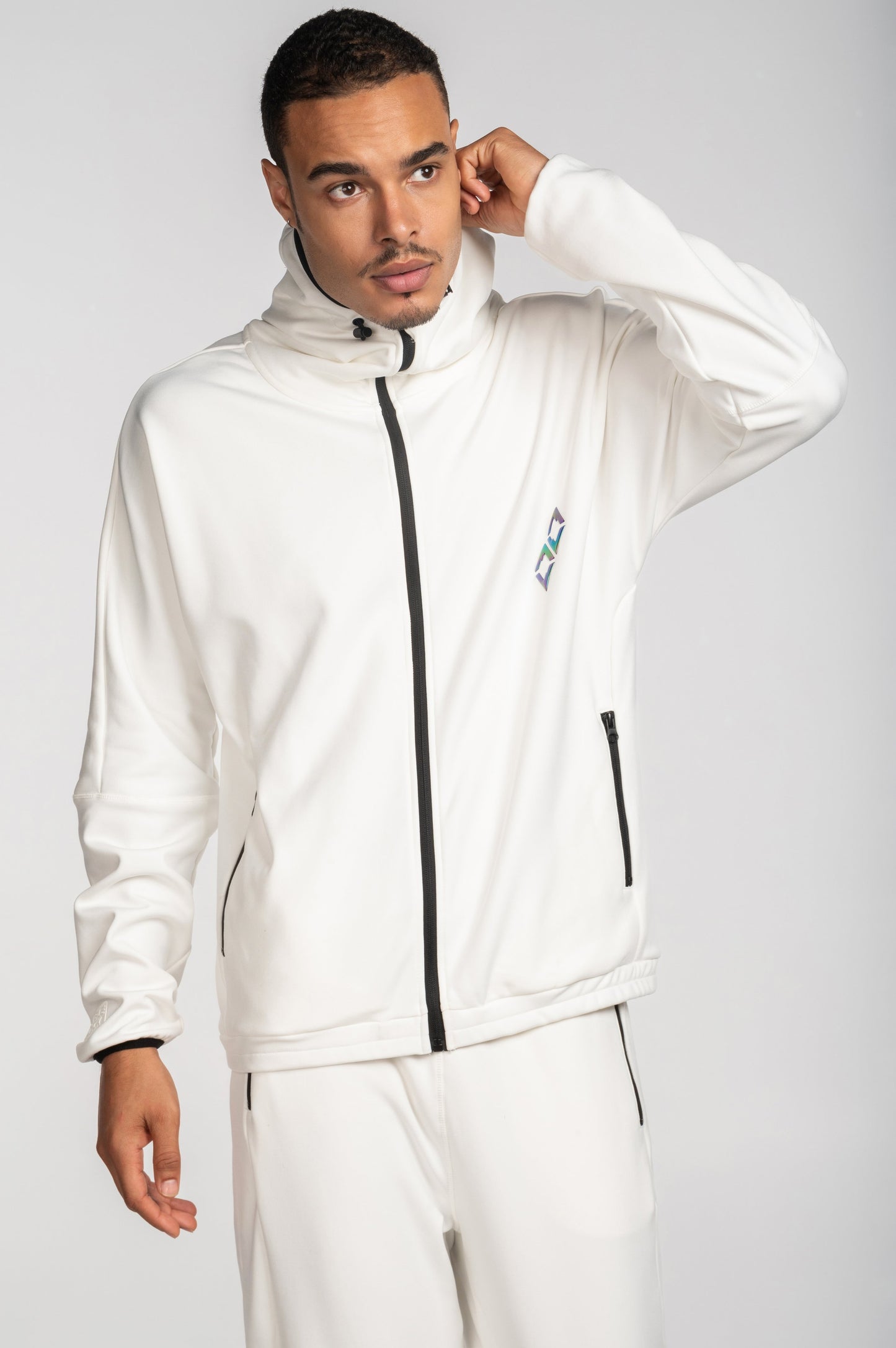 Full Zip Tech Fleece White