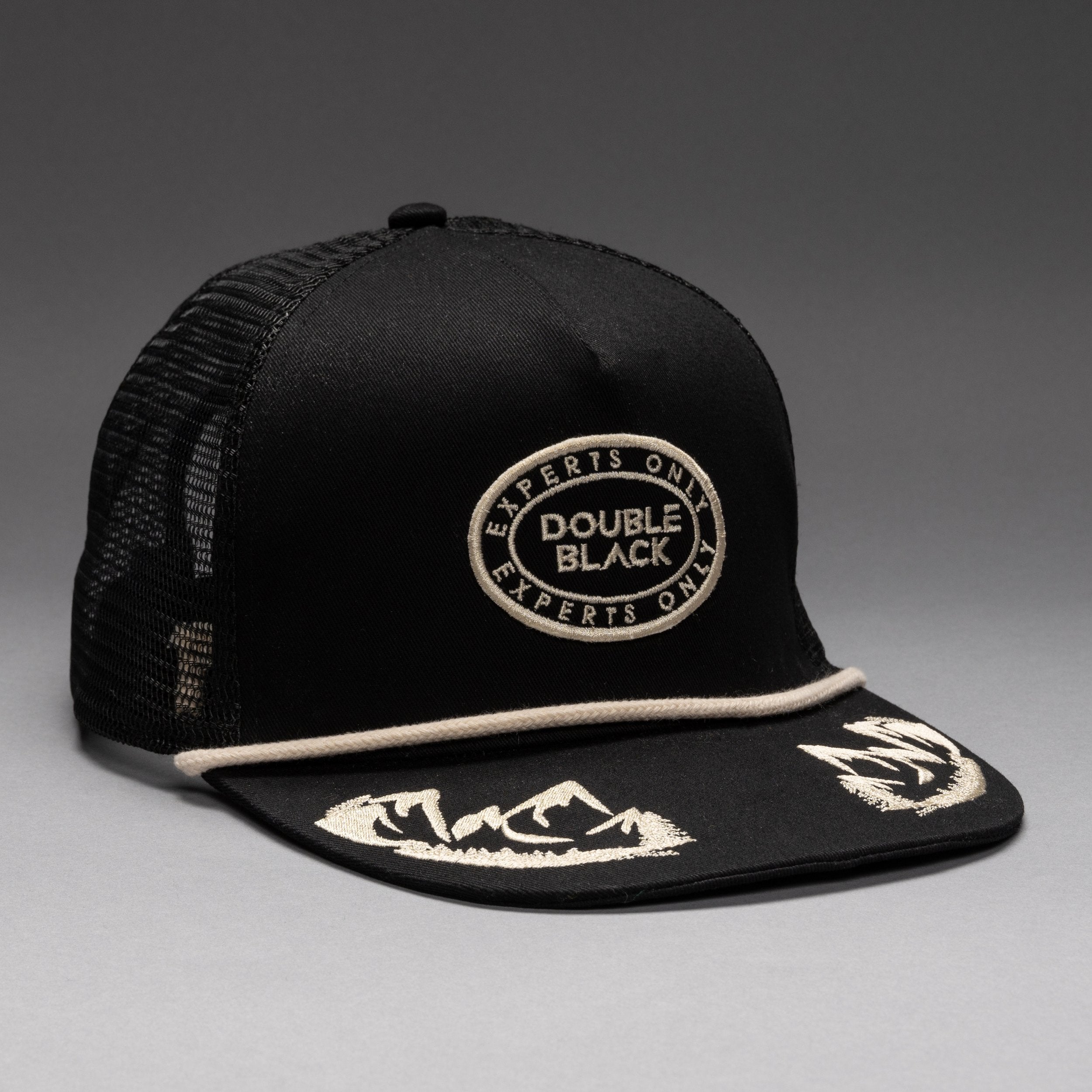 Double Black Canvas Trucker Hat