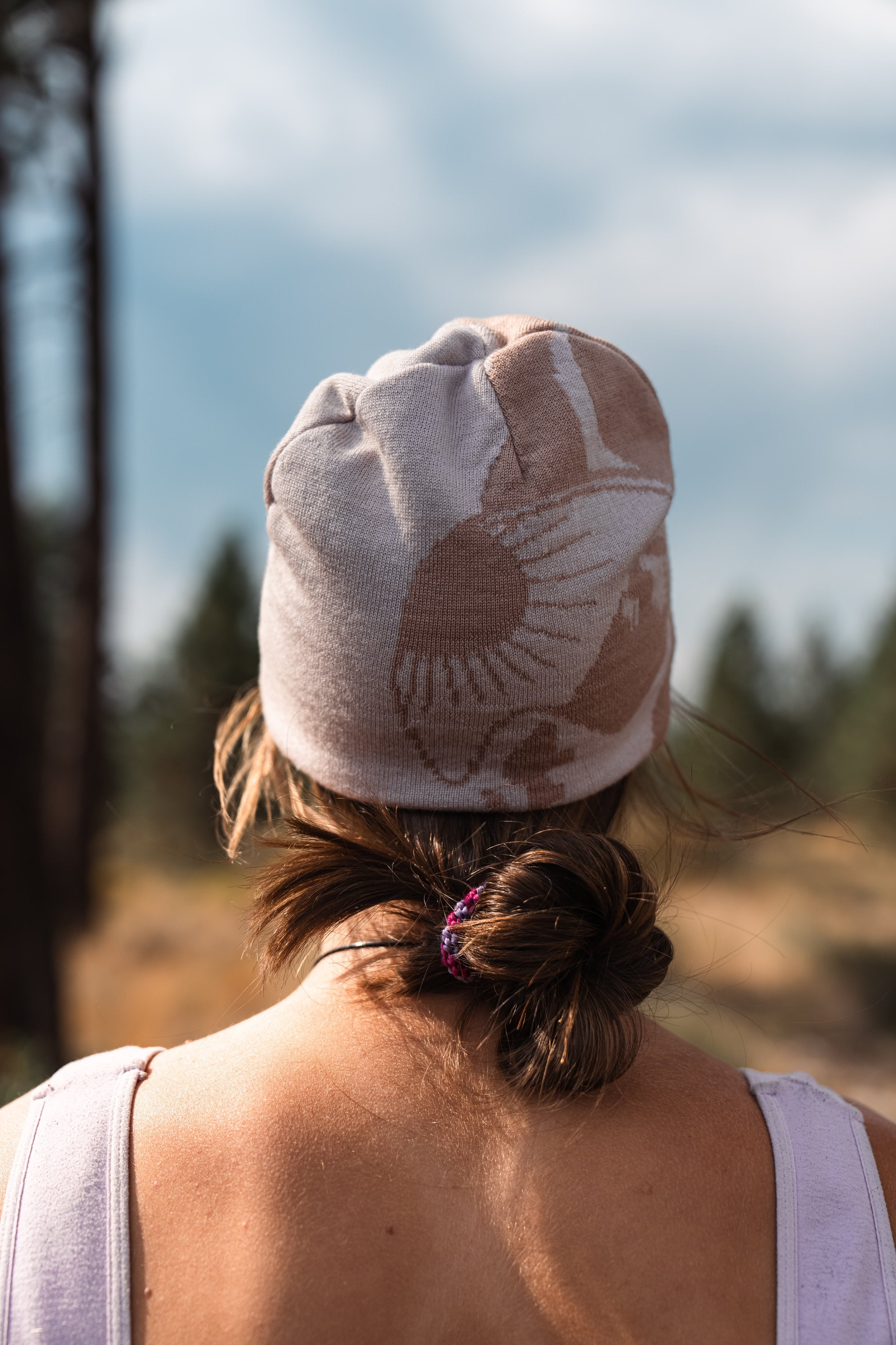 Double Black On The Mountain Beanie in Cream