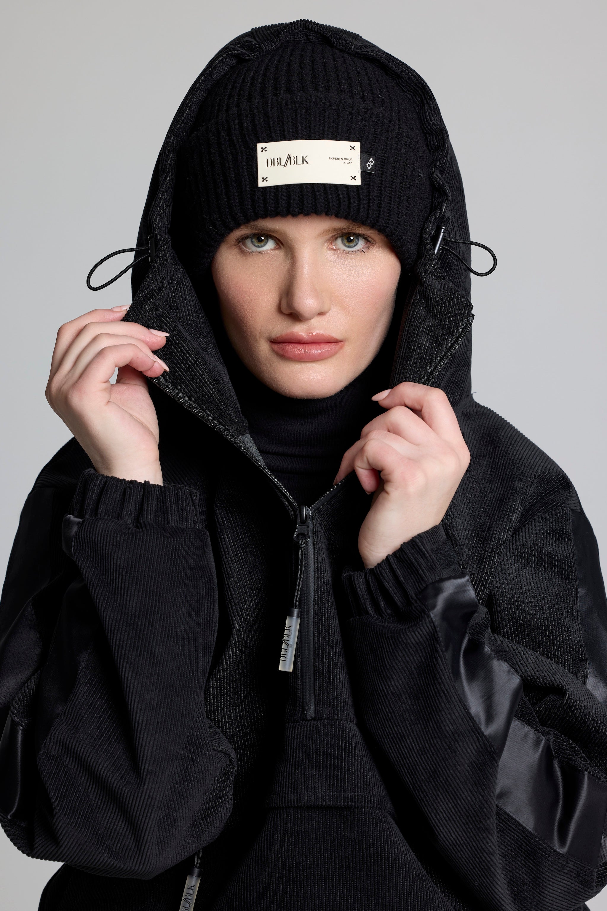 High Altitude Black Corduroy Half Zip Pullover