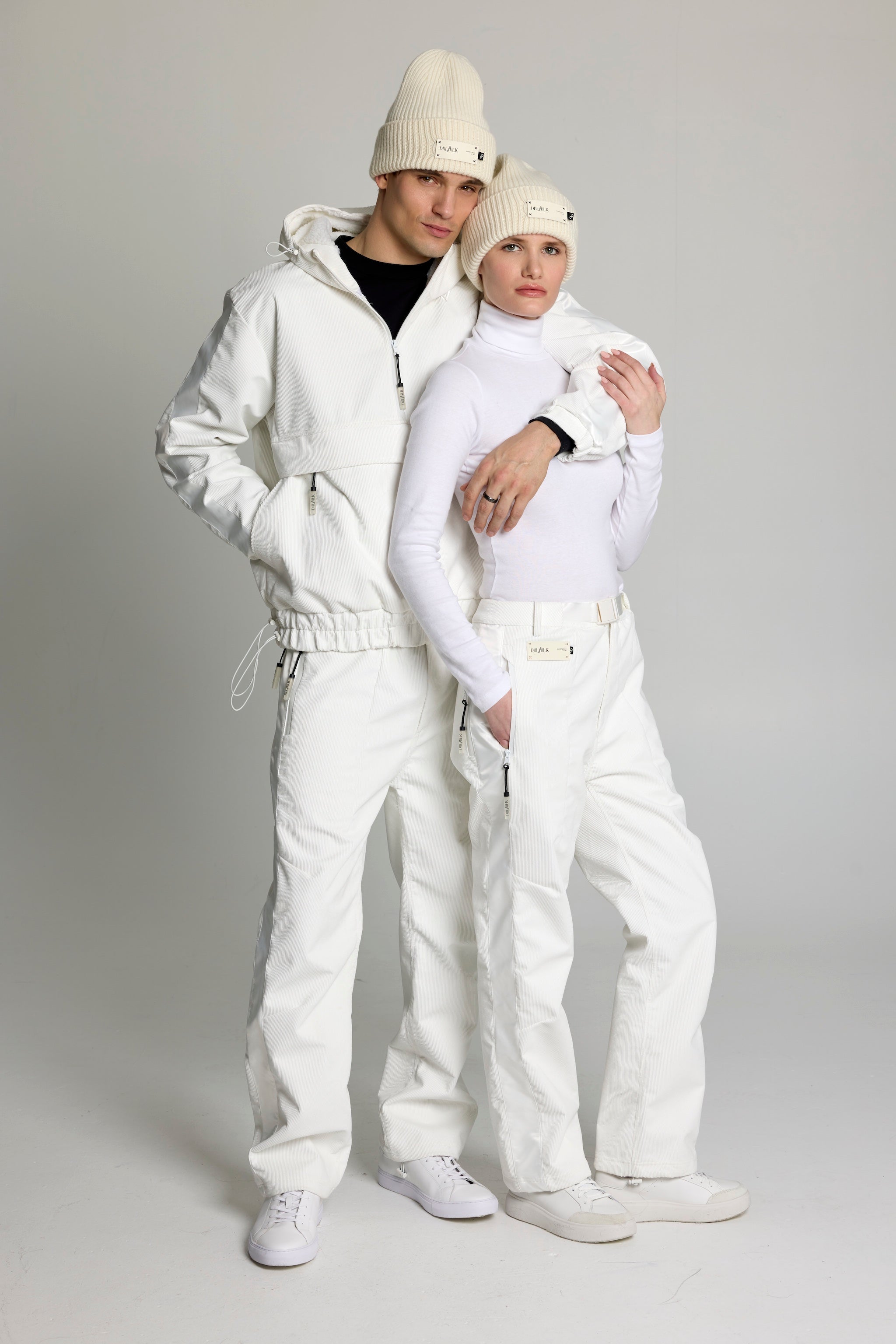 High Altitude White Corduroy Satin Pant