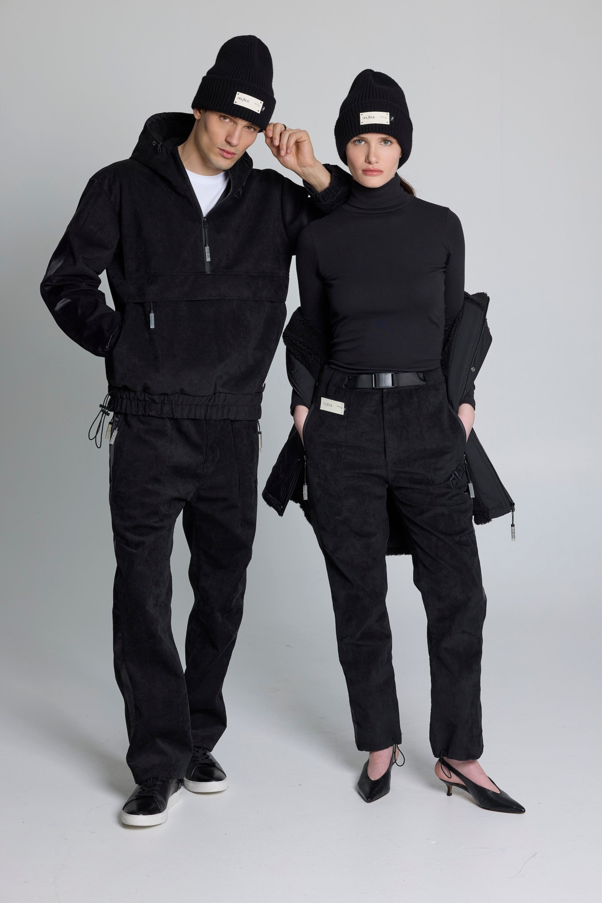 High Altitude Black Corduroy Satin Pant