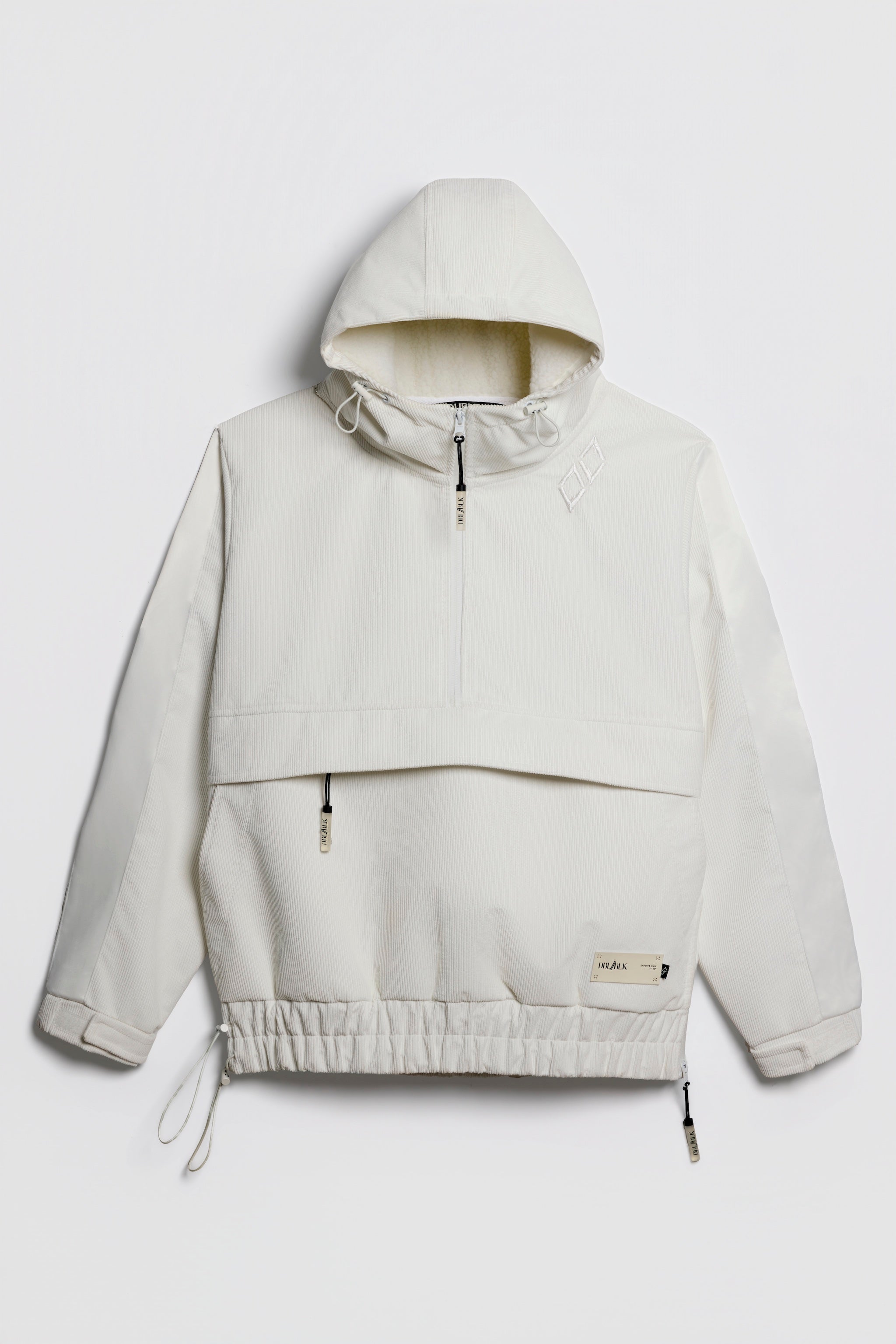 High Altitude White Corduroy Half Zip Pullover