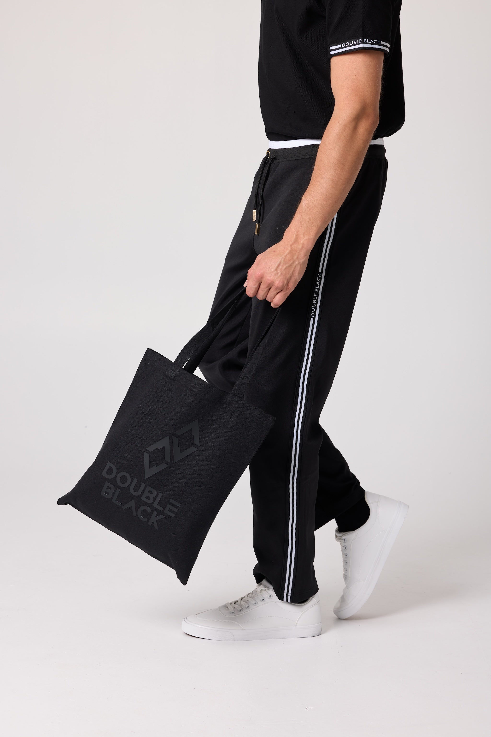 Double Black Canvas Tote Bag