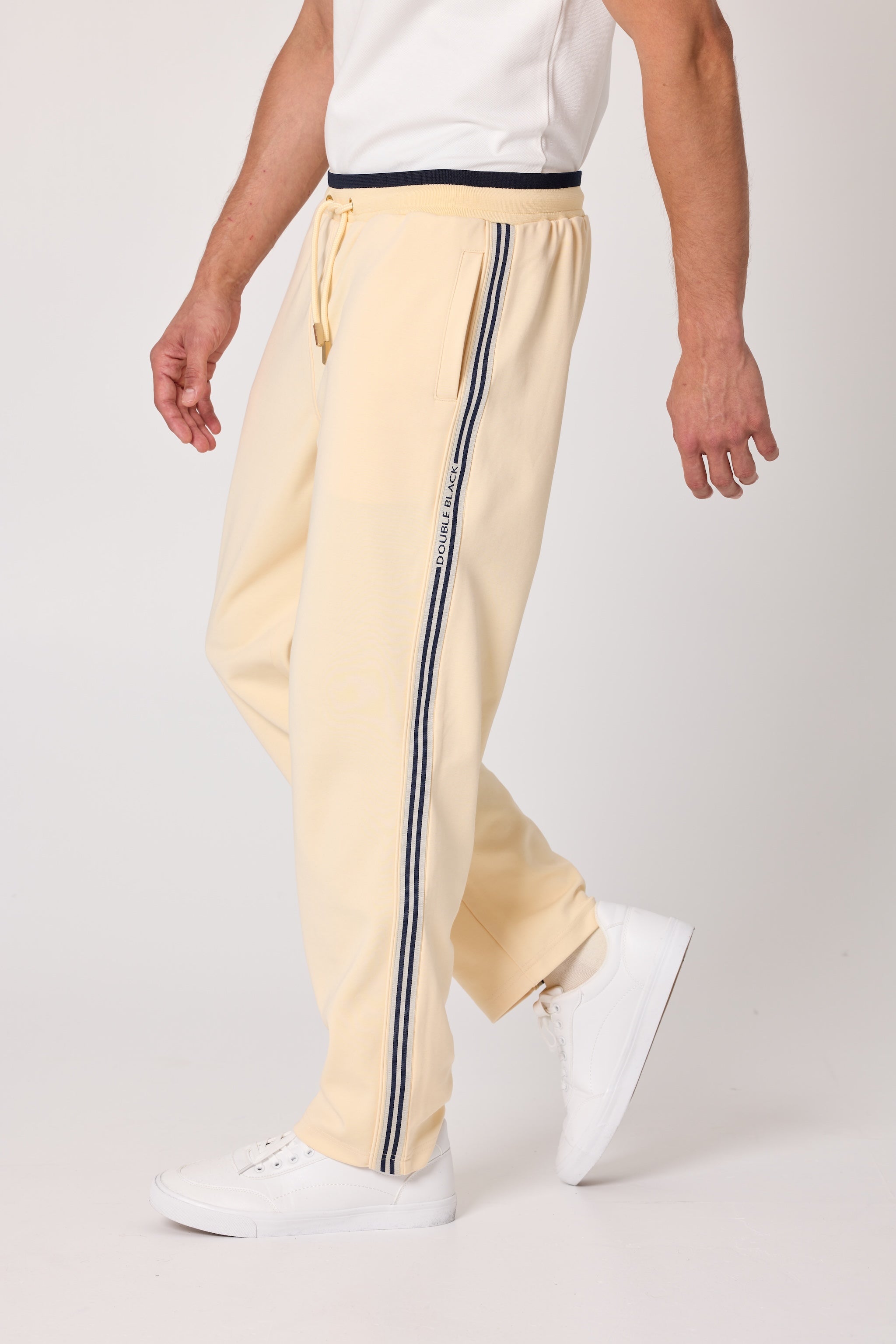 Double Black Après ‘83 Striped Track Pant in cream