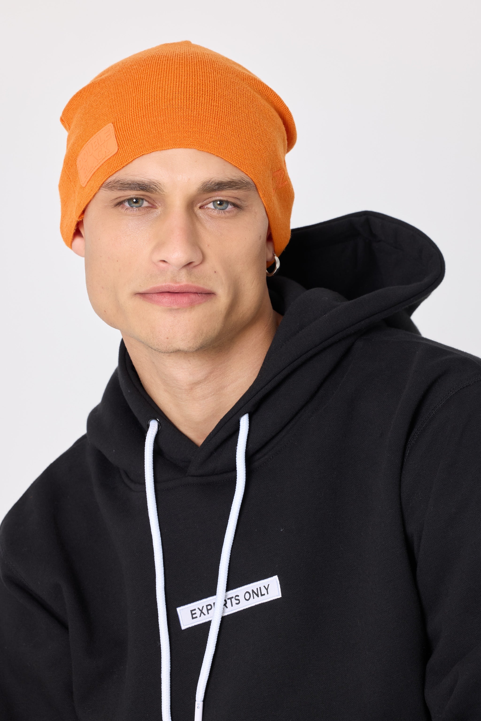 Double Black Classic Beanie in Orange