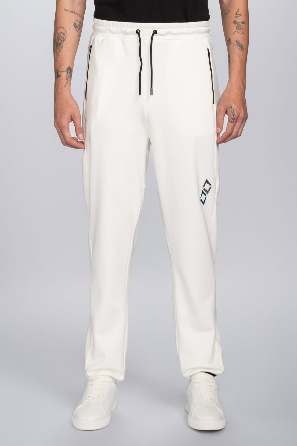 Double Black Tech Sweatpants in cream