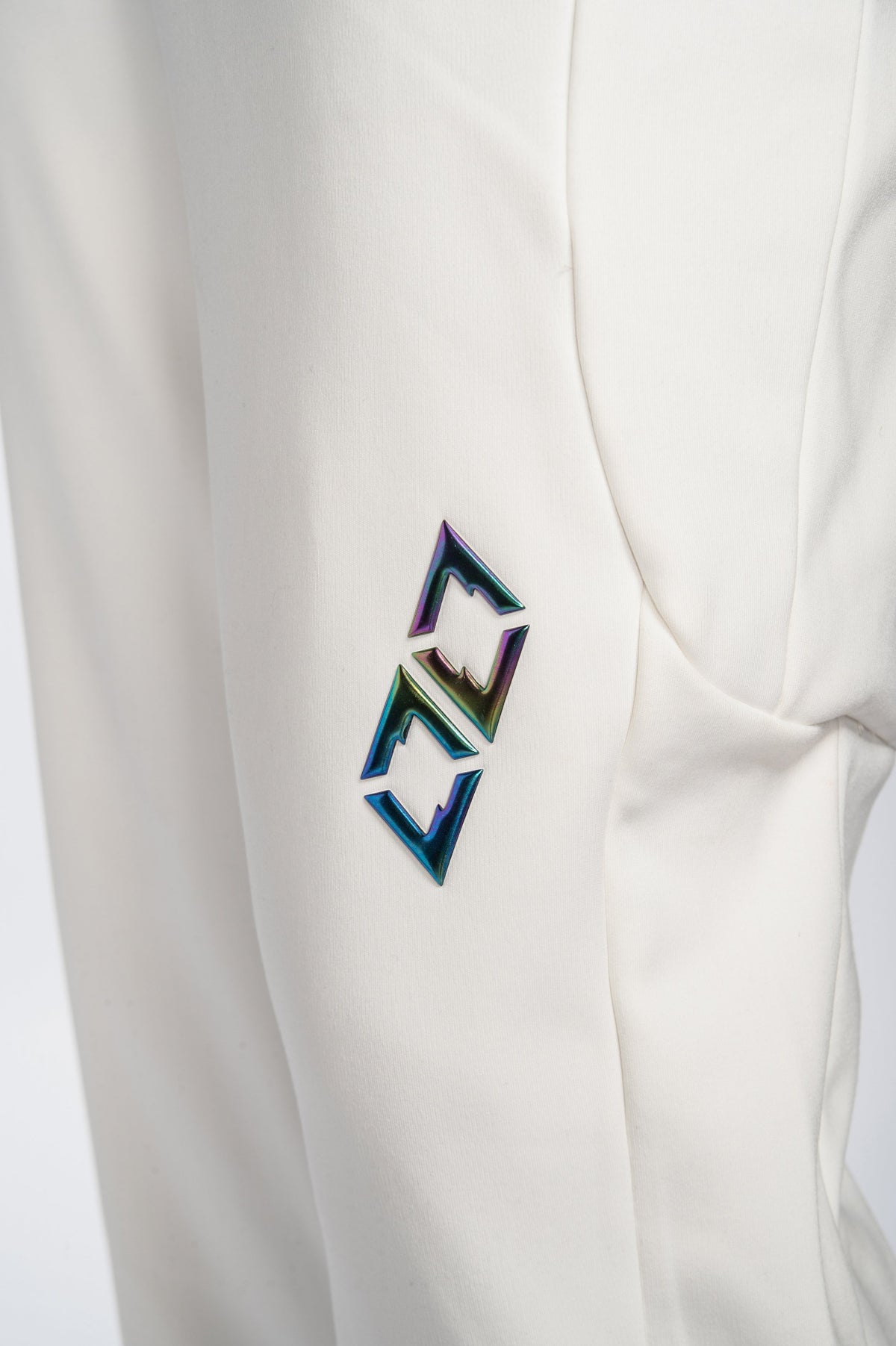 Double Black Tech Sweatpants in cream logo