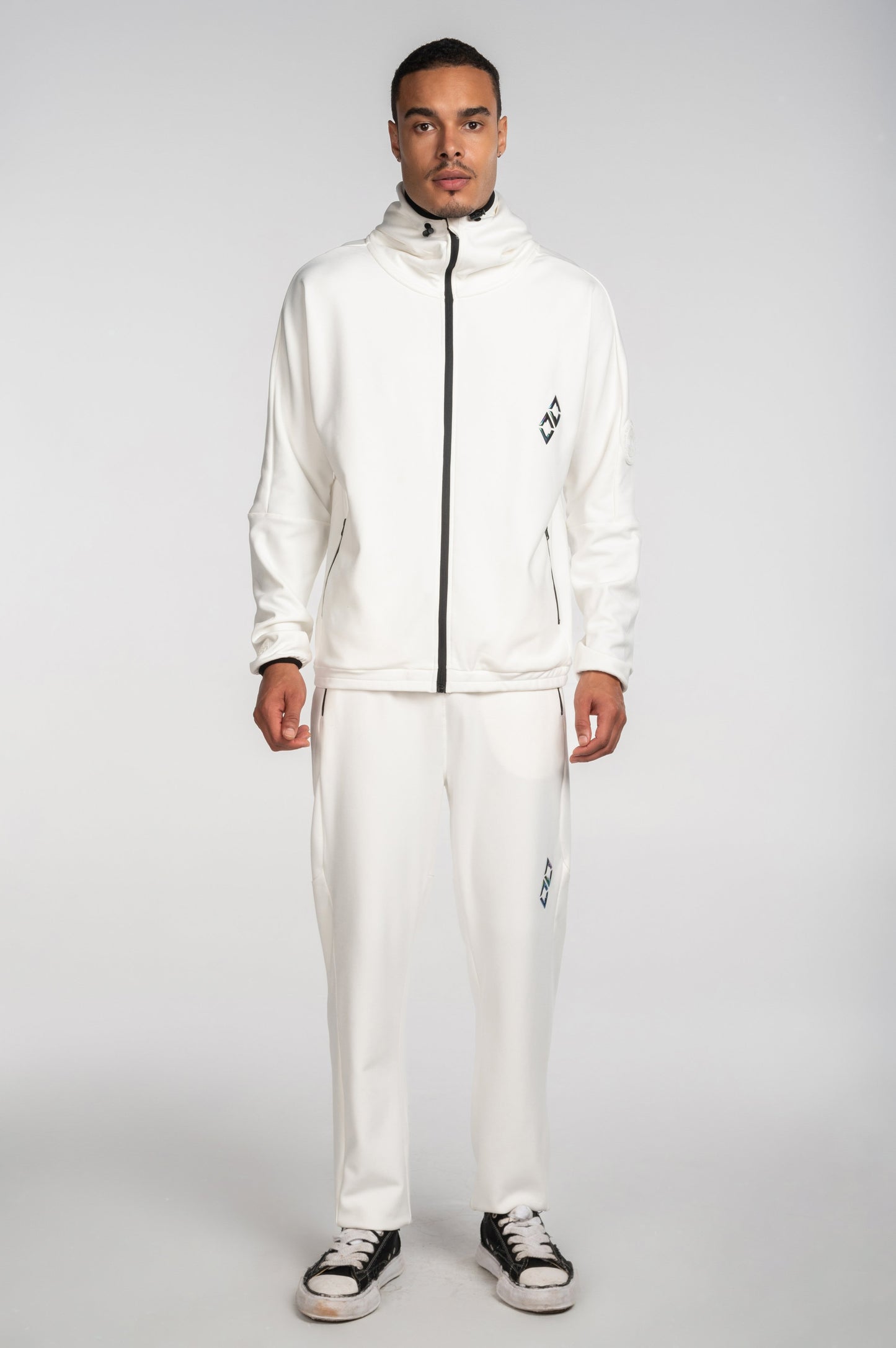 Full Zip Tech Fleece White