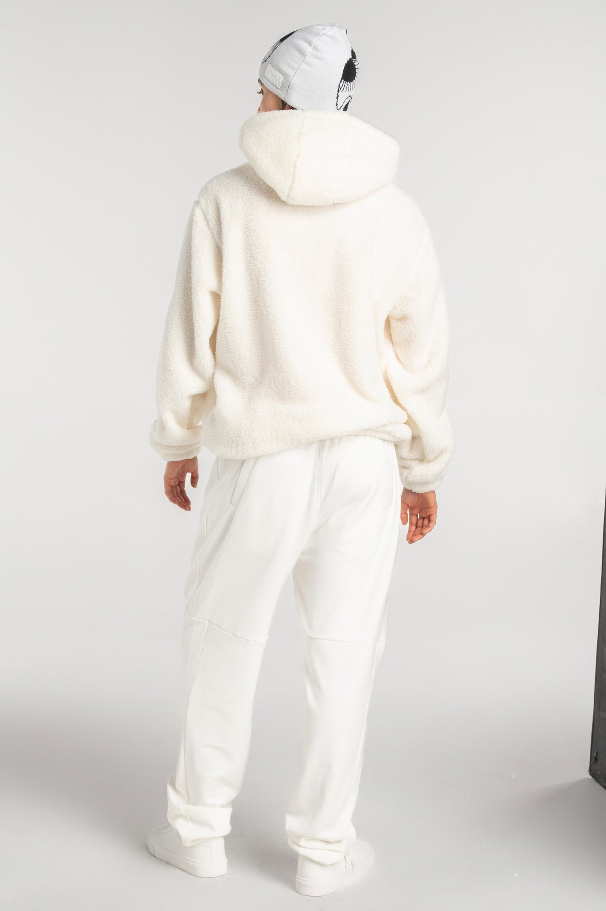 Double Black Tech Sweatpants in cream back view