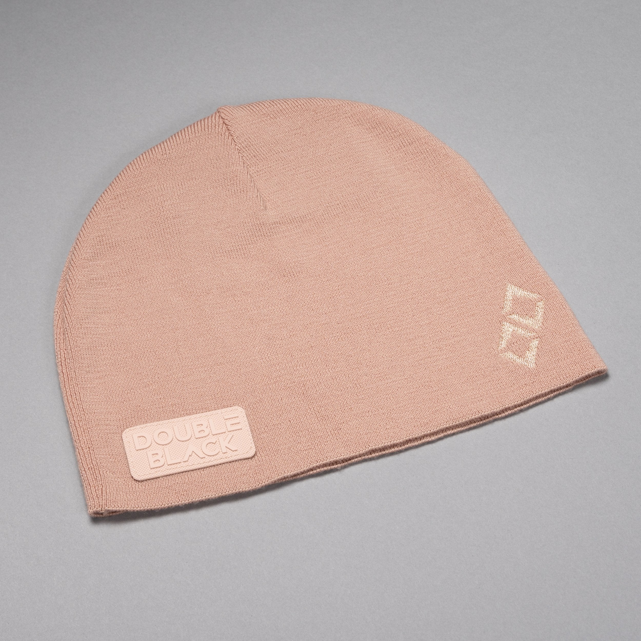 Double Black Classic Beanie in Cream