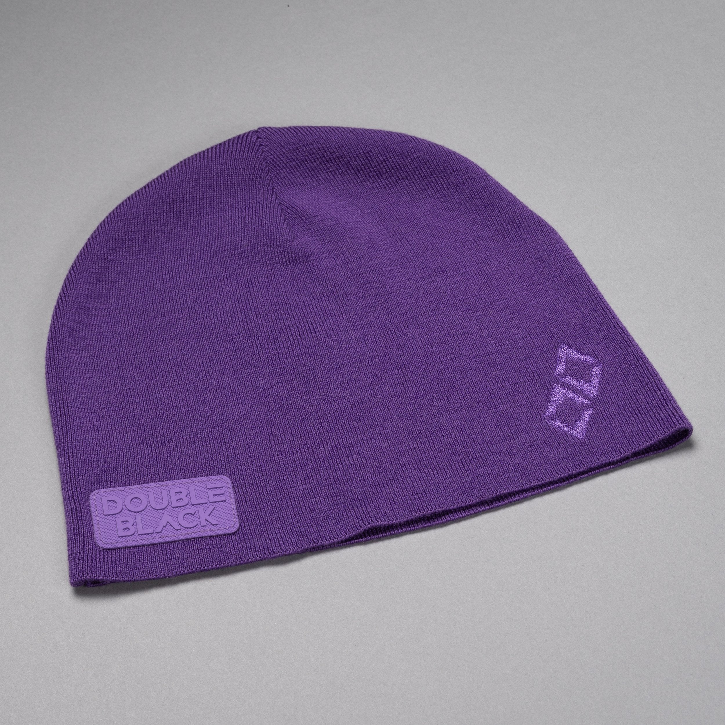Double Black Classic Beanie in Purple