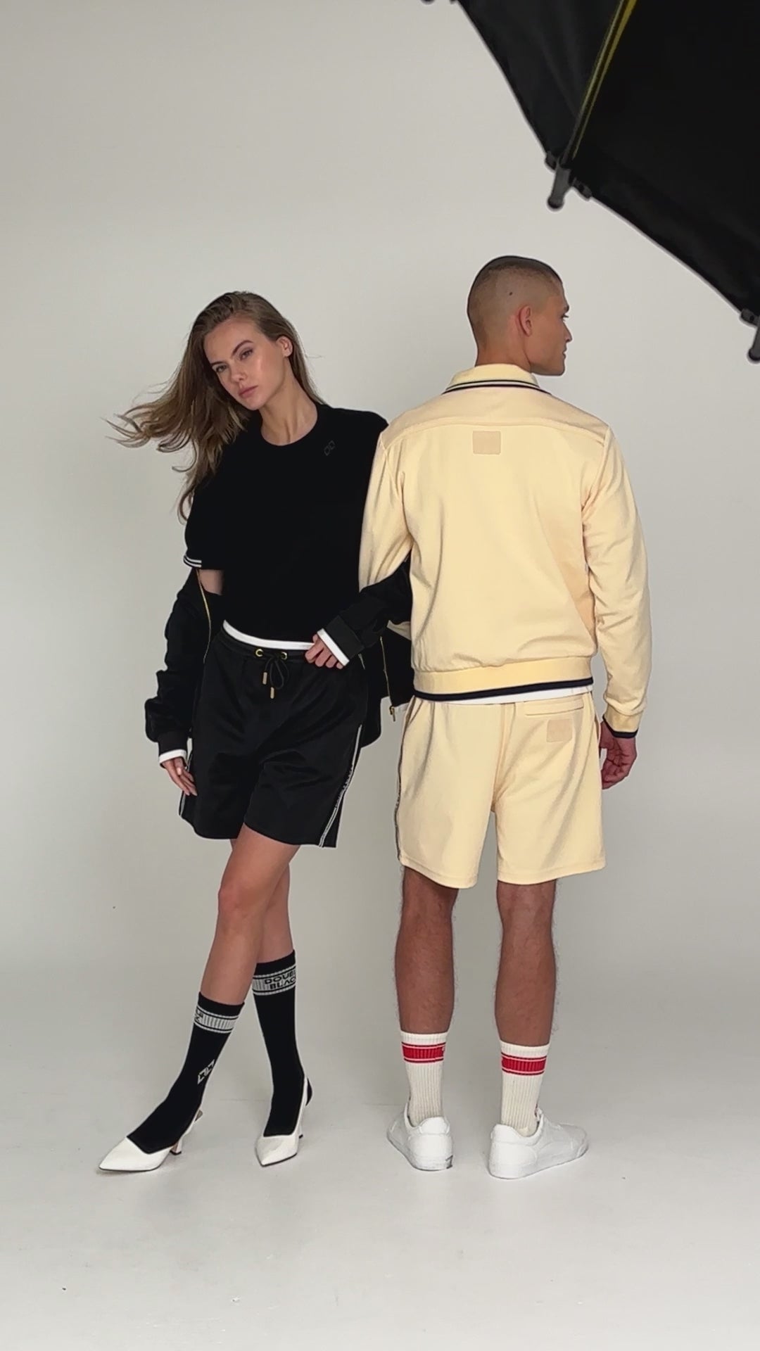 Double Black Après ‘83 Retro Shorts in black and cream